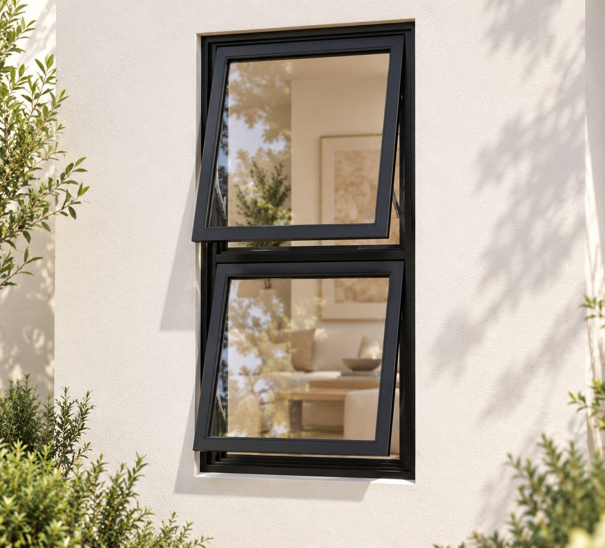 kenzo ptt612bl black 600x1200mm top hung window