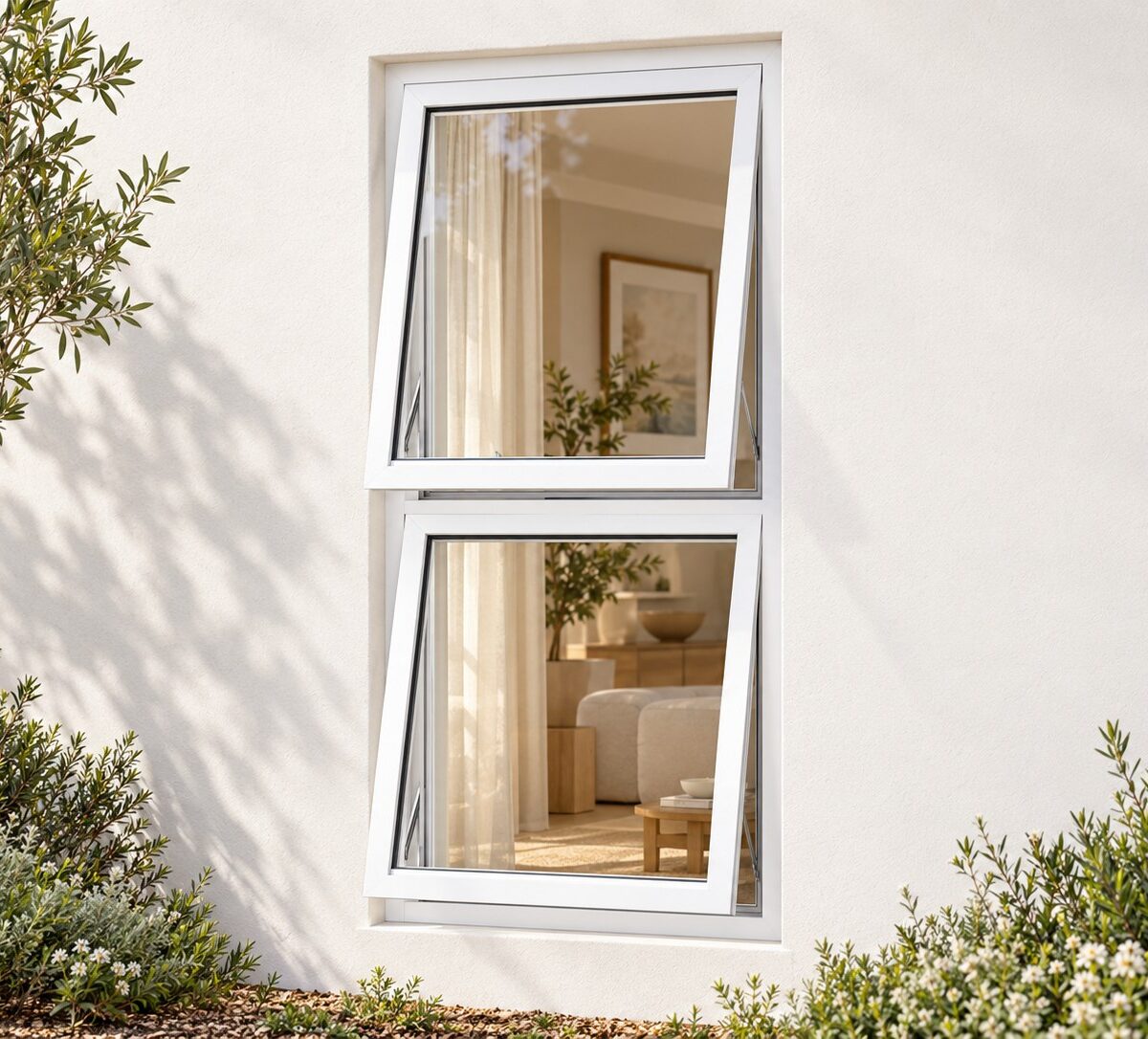 kenzo ptt612w white 600x1200mm top hung window