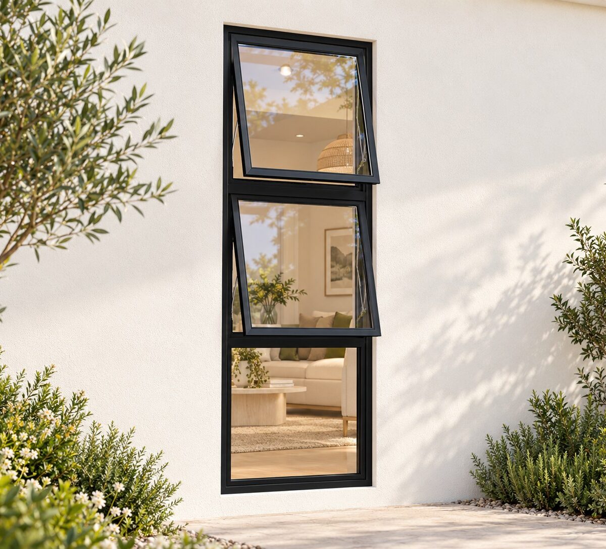 kenzo ptt618bl black 600x1800mm top hung window