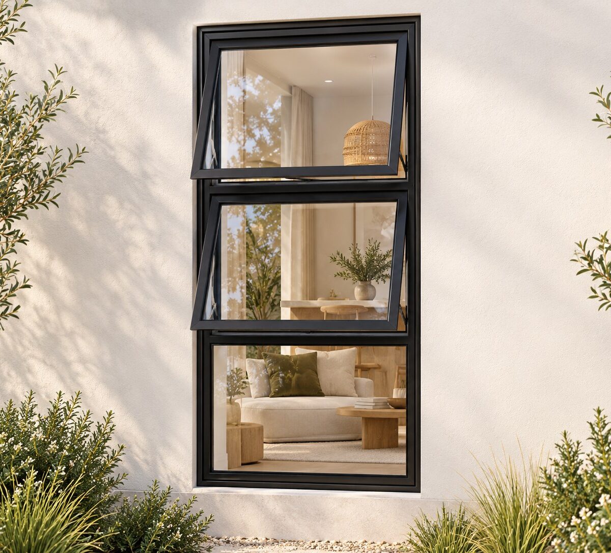 kenzo ptt915bl black 900x1500mm top hung window