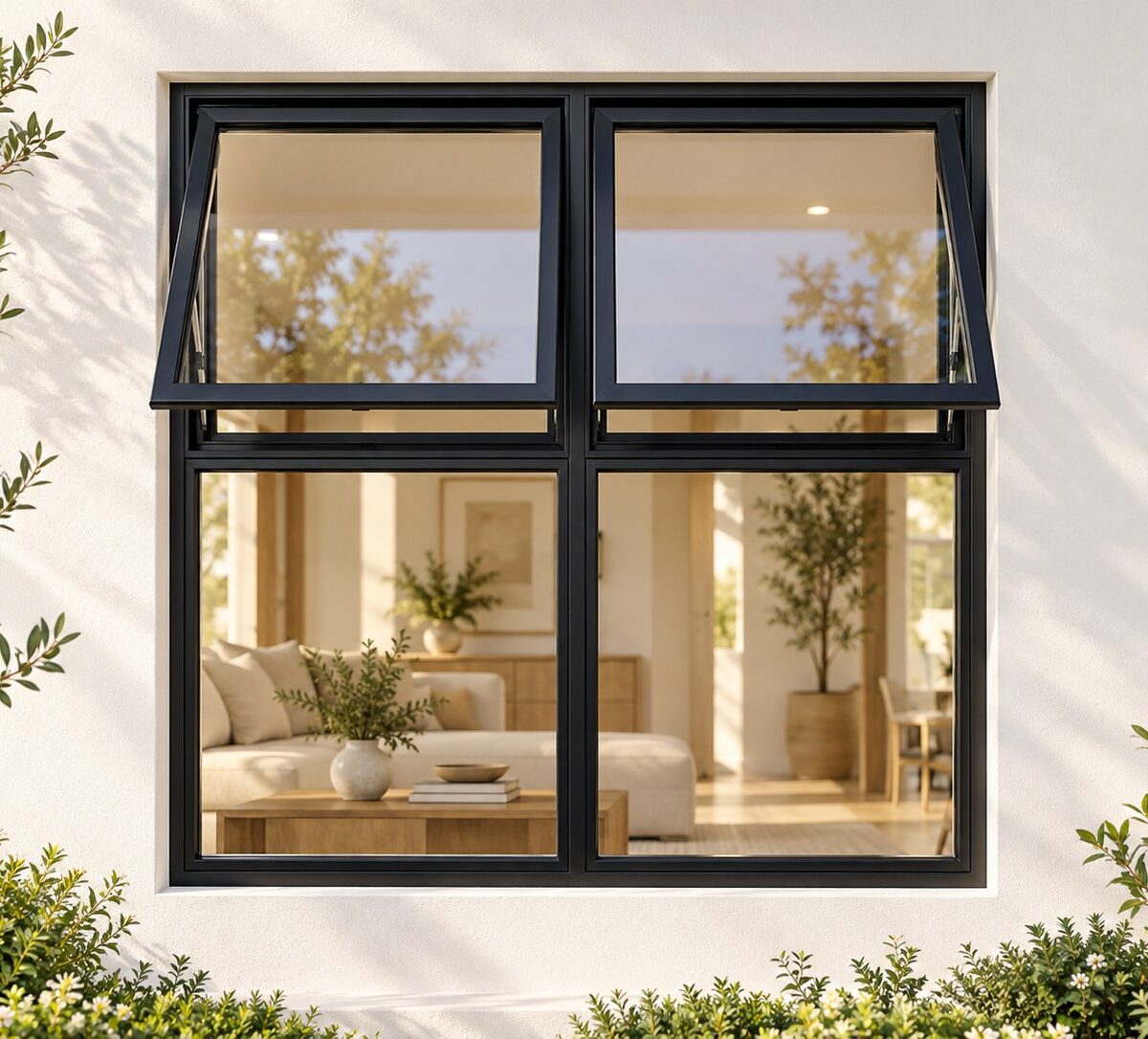 kenzo ptth1212bl black 1200x1200mm top hung window