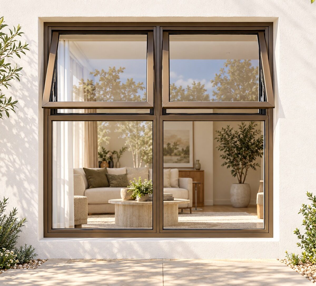 kenzo ptth1515b bronze 1500x1500mm top hung window