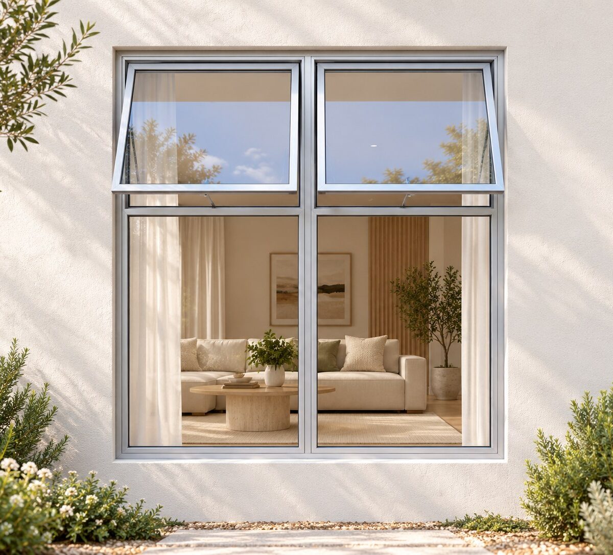 kenzo ptth1518s silver 1500x1800mm top hung window