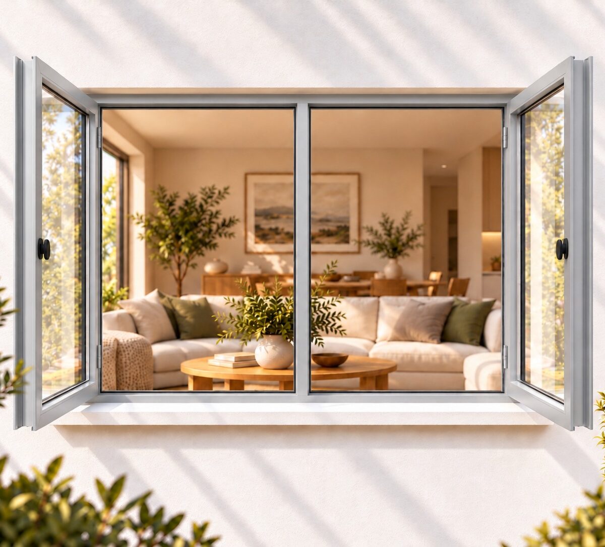 kenzo shh1212s silver 1200x1200mm side hung window