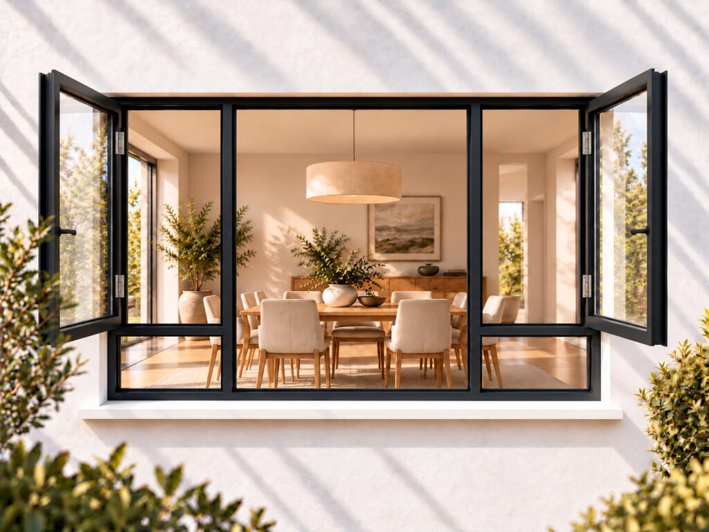 Double Side Opener with Fixed Bottom Panes – lifestyle illustration