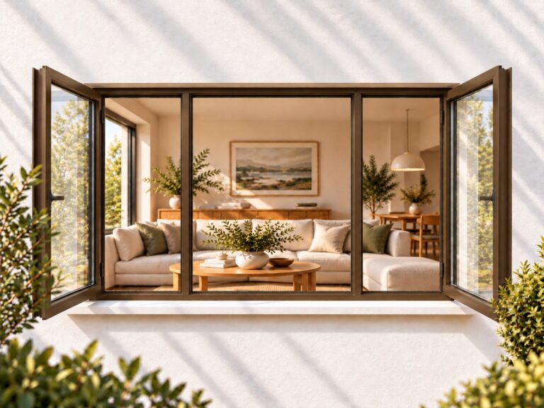 kenzo shh249b bronze 2400x900mm side hung window