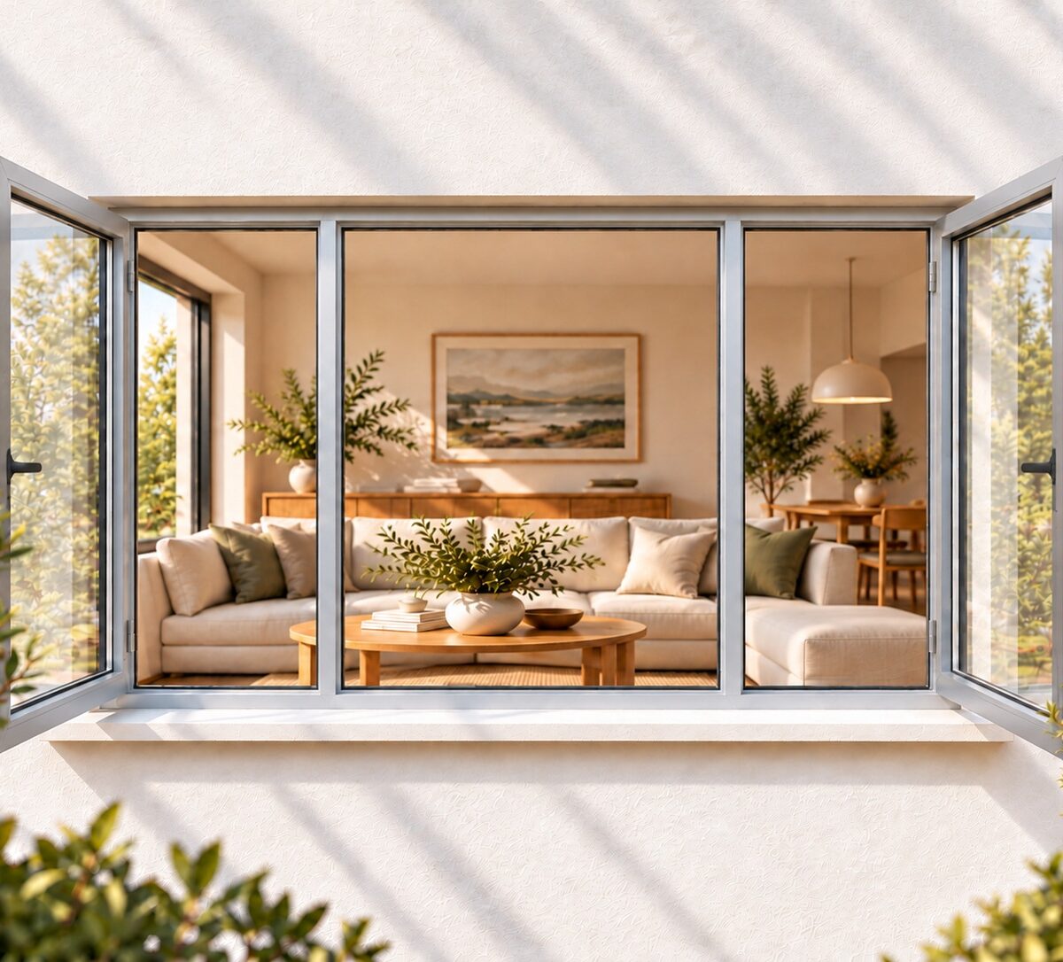 kenzo shh249s silver 2400x900mm side hung window