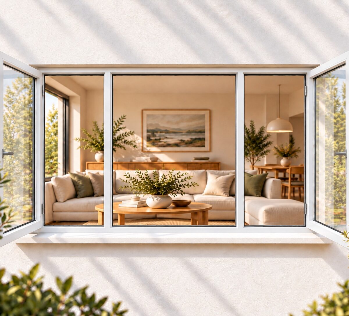 kenzo shh249w white 2400x900mm side hung window